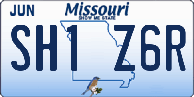 MO license plate SH1Z6R