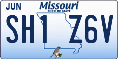 MO license plate SH1Z6V