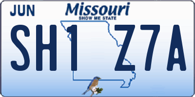 MO license plate SH1Z7A