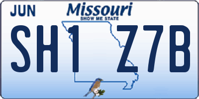 MO license plate SH1Z7B