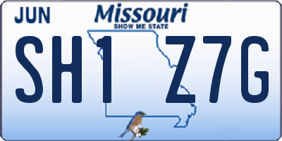MO license plate SH1Z7G