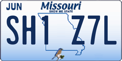 MO license plate SH1Z7L