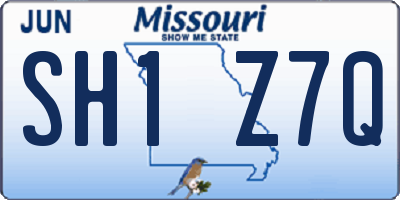 MO license plate SH1Z7Q