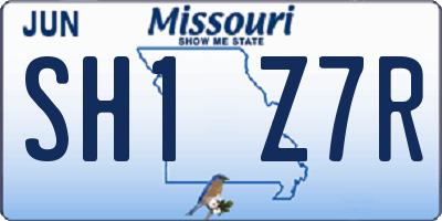 MO license plate SH1Z7R