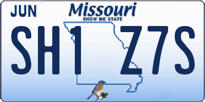 MO license plate SH1Z7S