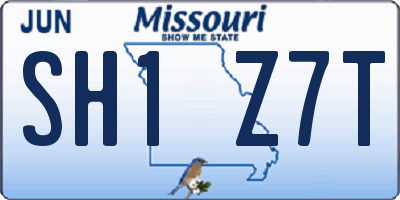 MO license plate SH1Z7T