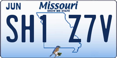 MO license plate SH1Z7V