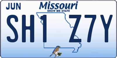 MO license plate SH1Z7Y