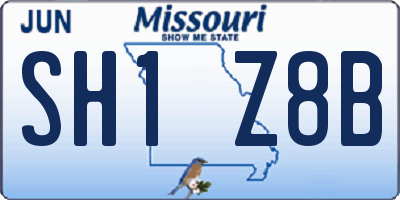 MO license plate SH1Z8B
