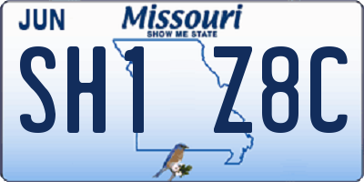 MO license plate SH1Z8C