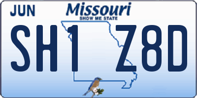 MO license plate SH1Z8D