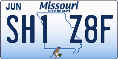 MO license plate SH1Z8F