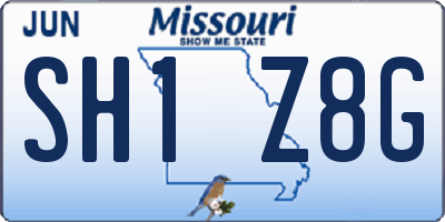 MO license plate SH1Z8G