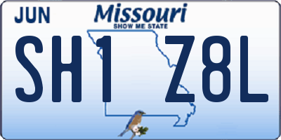 MO license plate SH1Z8L