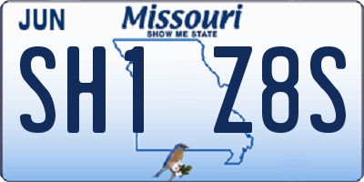 MO license plate SH1Z8S
