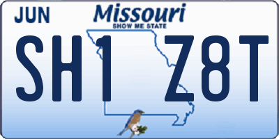 MO license plate SH1Z8T