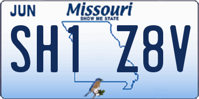 MO license plate SH1Z8V
