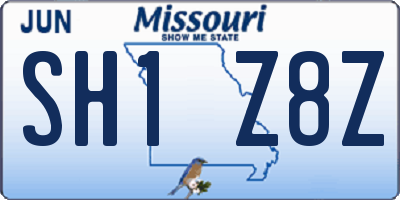 MO license plate SH1Z8Z