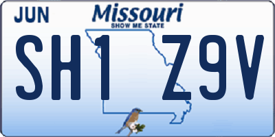 MO license plate SH1Z9V