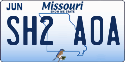 MO license plate SH2A0A