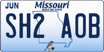 MO license plate SH2A0B