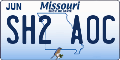 MO license plate SH2A0C