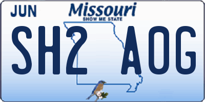 MO license plate SH2A0G