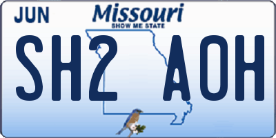 MO license plate SH2A0H
