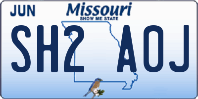 MO license plate SH2A0J