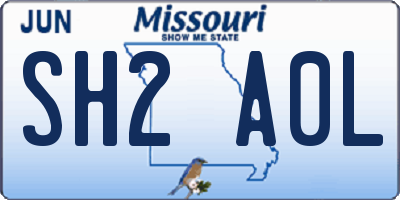 MO license plate SH2A0L