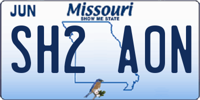 MO license plate SH2A0N