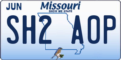 MO license plate SH2A0P