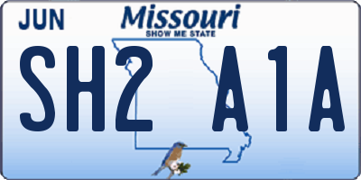MO license plate SH2A1A