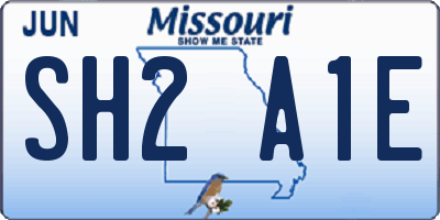 MO license plate SH2A1E