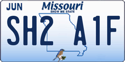 MO license plate SH2A1F