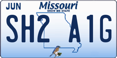 MO license plate SH2A1G