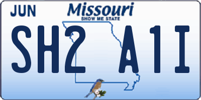 MO license plate SH2A1I