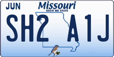 MO license plate SH2A1J