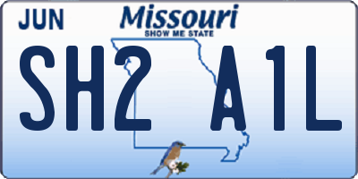 MO license plate SH2A1L