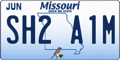 MO license plate SH2A1M