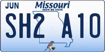 MO license plate SH2A1O