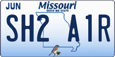 MO license plate SH2A1R