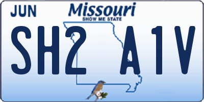 MO license plate SH2A1V