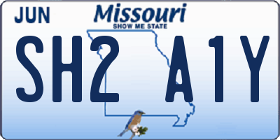 MO license plate SH2A1Y