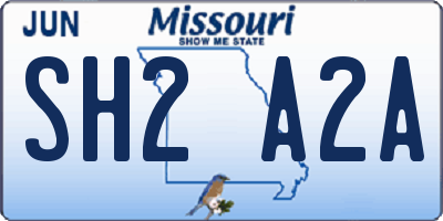 MO license plate SH2A2A