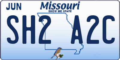 MO license plate SH2A2C