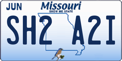 MO license plate SH2A2I