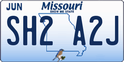 MO license plate SH2A2J