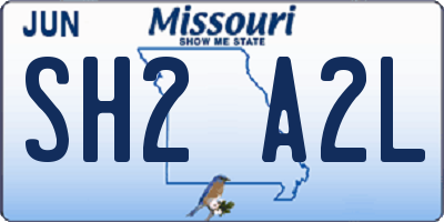 MO license plate SH2A2L