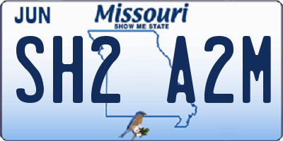 MO license plate SH2A2M